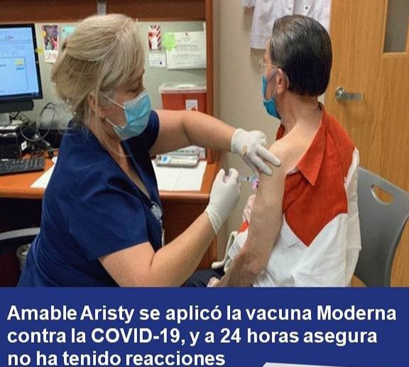Amable Aristy Primeros Dominicano Aplicarle la Vacuna Moderna Contra la COVID-19 Y a 24 Horas Asegura no ha Tenido Reacciones